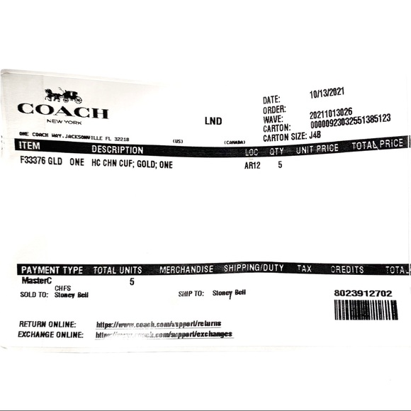 Coach Bracelet 2.25” Horse And Carriage Double Chain Cuff - Picture 11 of 11